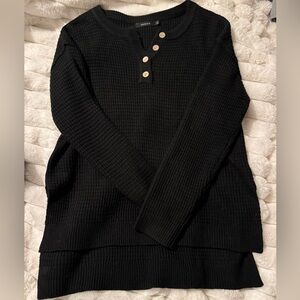 Black Button-Detail Women's Sweater